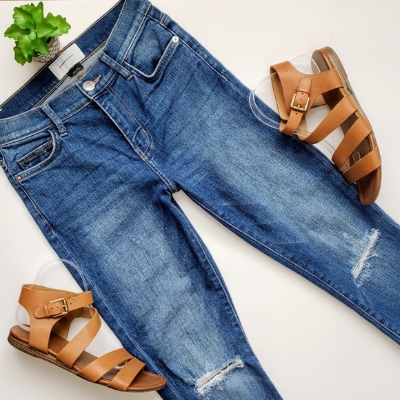 Current/Elliott Denim - Current Elliott High Waist Straight Cropped Jeans